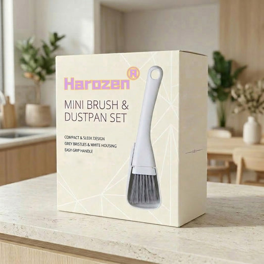 Harozen® Mini Brush & Dustpan Set – Compact Desktop Cleaning Tool