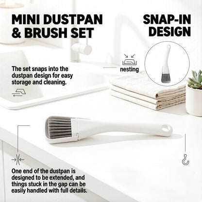 Harozen® Mini Brush & Dustpan Set – Compact Desktop Cleaning Tool