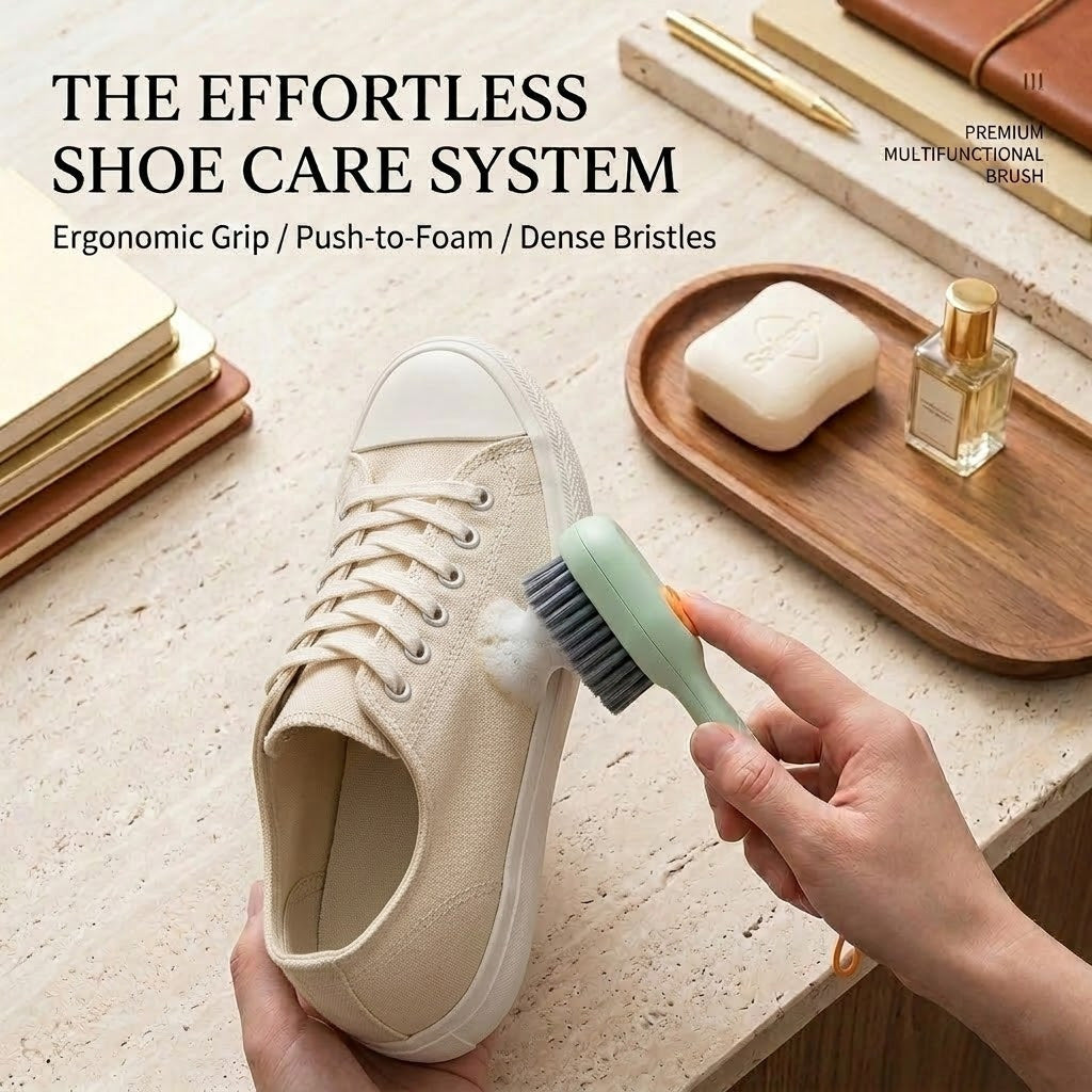 Harozen® 2Pcs Soap Dispensing Shoe Brush – Multi-Purpose Cleaning Tool